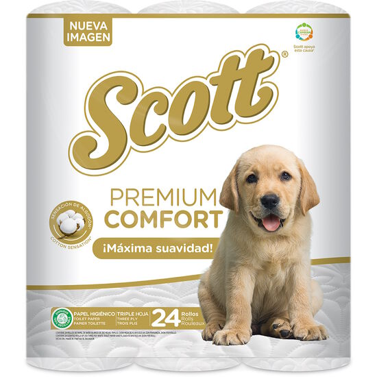 Papel Higiénico Scott Premium Comfort Triple Hoja 24 Rollos